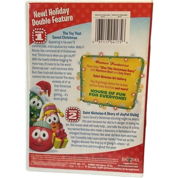 VeggieTales Double Feature DVD The Toy That Saved Christmas Saint Nicholas - Picture 3 of 5